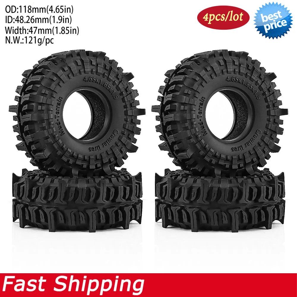 4PCS 1.9 inch RC Crawler Car Rubber Rock Wheel Tires for 1/10 Traxxas TRX4 TRX6 Axial SCX10 90046 D90 Upgrade Parts
4PCS 1.9 inch RC Crawler Car Rubber Rock Wheel Tires for 1/10 Traxxas TRX4 TRX6 Axial SCX10 90046 D90 Upgrade Parts