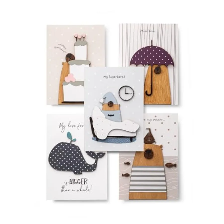 Handmade Greeting Card with Premium 3D Wooden Design Set of 5 Gift Cards with Kraft Envelopes Ideal for All Occasions: Father's
Handmade Greeting Card with Premium 3D Wooden Design Set of 5 Gift Cards with Kraft Envelopes Ideal for All Occasions: Father's