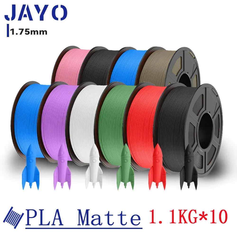 JAYO 10 Rolls 3D PLA Matte Printer Filament 1.75mm Neatly Wound PLA Filament with Matte Finish Print with 99% FDM 3D Printer
JAYO 10 Rolls 3D PLA Matte Printer Filament 1.75mm Neatly Wound PLA Filament with Matte Finish Print with 99% FDM 3D Printer