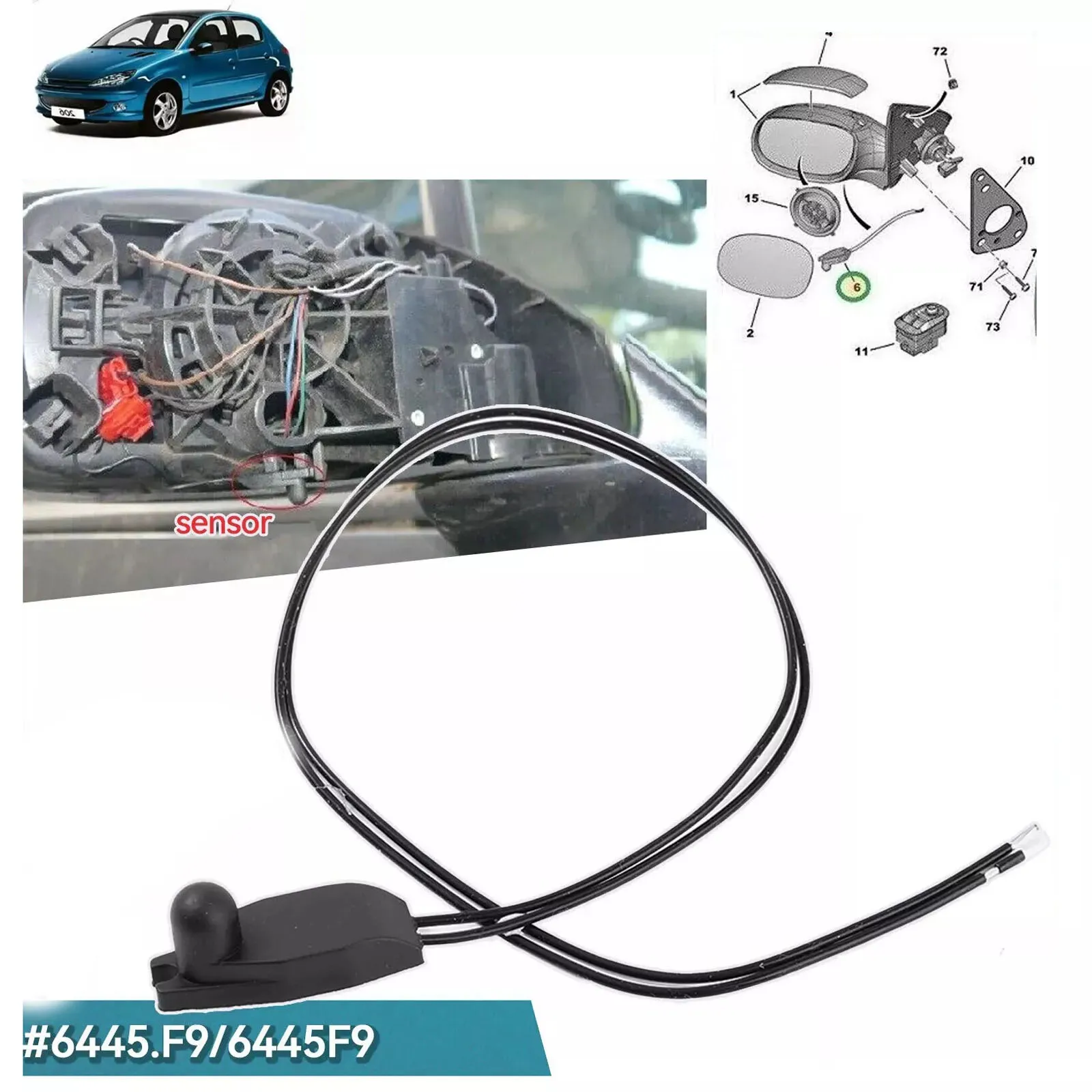 Car Outside Outdoor Transit Air Temperature Sensor 6445F9 Fit for PEUGEOT 206 207 208 306 307 407 Citroen C3 C4 C5 C6 C8 6445.F9
Car Outside Outdoor Transit Air Temperature Sensor 6445F9 Fit for PEUGEOT 206 207 208 306 307 407 Citroen C3 C4 C5 C6 C8 6445.F9