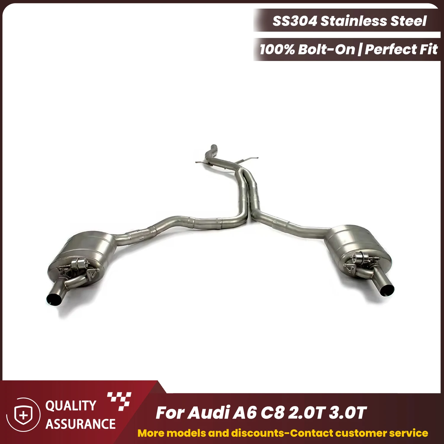 Sporty Exhaust Sound ECCF Valved Catback Exhaust For Audi A6 C8 2.0T 3.0T Performance Upgrade Easy Installation
Sporty Exhaust Sound ECCF Valved Catback Exhaust For Audi A6 C8 2.0T 3.0T Performance Upgrade Easy Installation