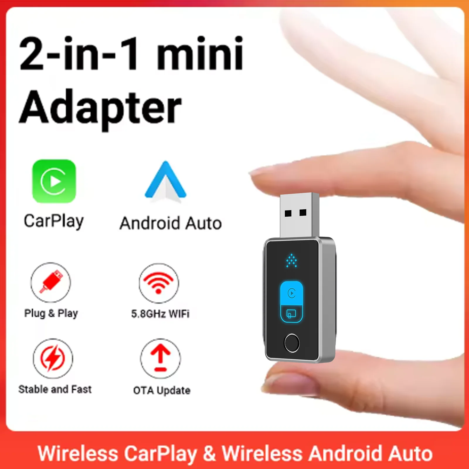 2026 NEW Wired to Wireless CarPlay and Android Auto 2 in 1 Mini Adapter 5GHz WiFi5 for 99% Original Wired CarPlay/Auto Cars
2026 NEW Wired to Wireless CarPlay and Android Auto 2 in 1 Mini Adapter 5GHz WiFi5 for 99% Original Wired CarPlay/Auto Cars