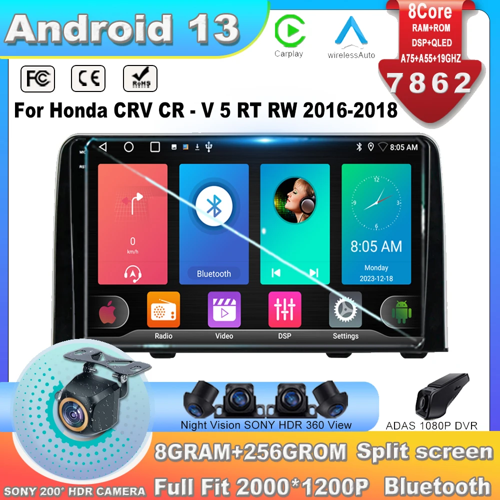 Android 13 For Honda CRV CR - V 5 RT RW 2016-2018 Multimedia Auto Stereo Radio GPS Carplay 4G WiFi DSP Bluetooth FM IPS 7862CPU
Android 13 For Honda CRV CR - V 5 RT RW 2016-2018 Multimedia Auto Stereo Radio GPS Carplay 4G WiFi DSP Bluetooth FM IPS 7862CPU