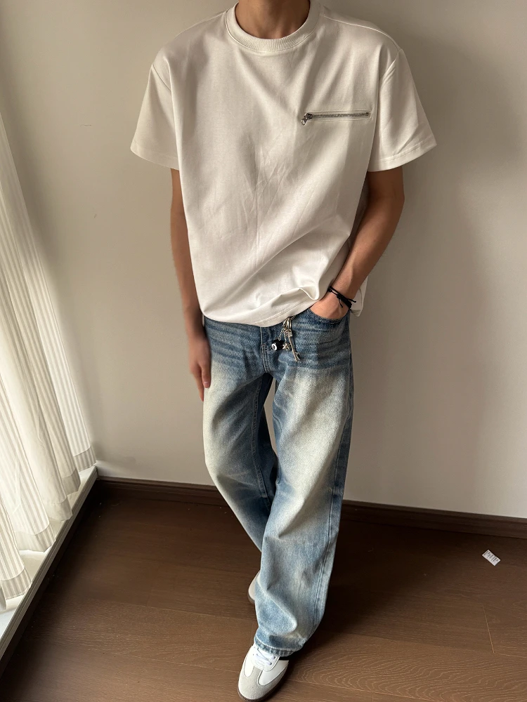 Мужская летняя футболка American Sle Heavyweight Cleanfit с молнией, модная, простая, свободная, повседневная, универсальная
Мужская летняя футболка American Sle Heavyweight Cleanfit с молнией, модная, простая, свободная, повседневная, универсальная