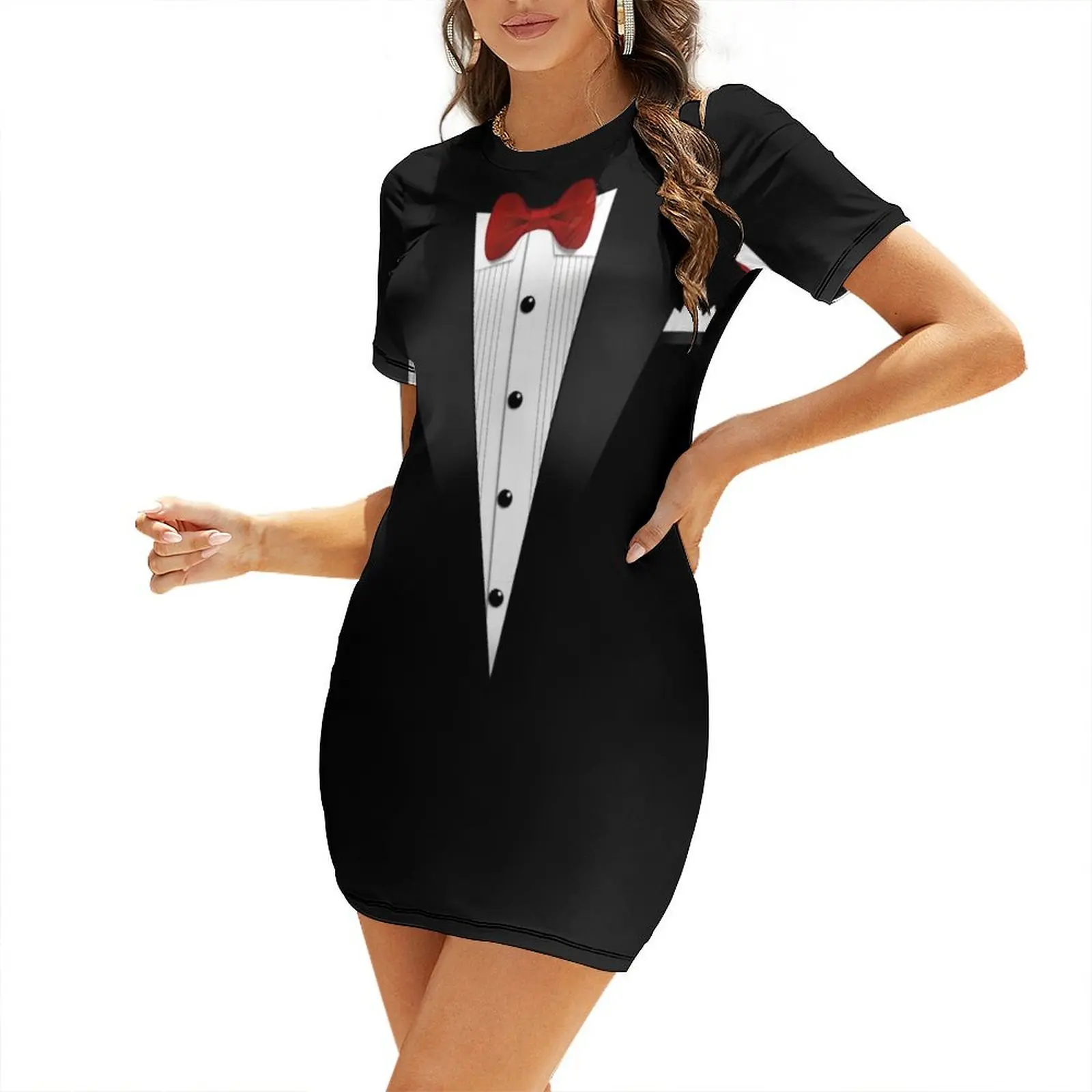Fake Tuxedo Short-Sleeved Dress birthday dress ladies dresses for women 2025 dress korean style Women's skirt
Fake Tuxedo Short-Sleeved Dress birthday dress ladies dresses for women 2025 dress korean style Women's skirt
