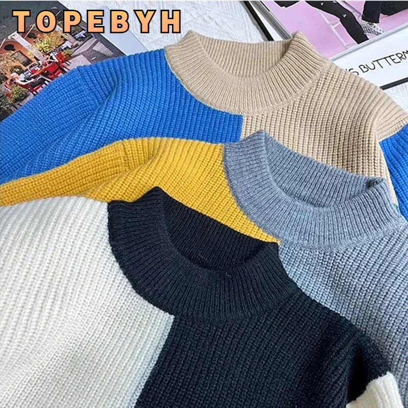 Men's Autumn and Winter Style New Fashionable Color Blocking Half High Neck Thickened Sweater Versatile Pullover
Men's Autumn and Winter Style New Fashionable Color Blocking Half High Neck Thickened Sweater Versatile Pullover