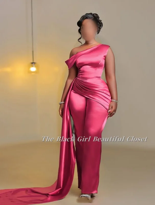 Розовый атласный цельный брючный костюм, платья для выпускного вечера с наклонными плечами, розовые платья с талией и рюшами на скольжении до щиколотки, платья для торжественных случаев
Розовый атласный цельный брючный костюм, платья для выпускного вечера с наклонными плечами, розовые платья с талией и рюшами на скольжении до щиколотки, платья для торжественных случаев