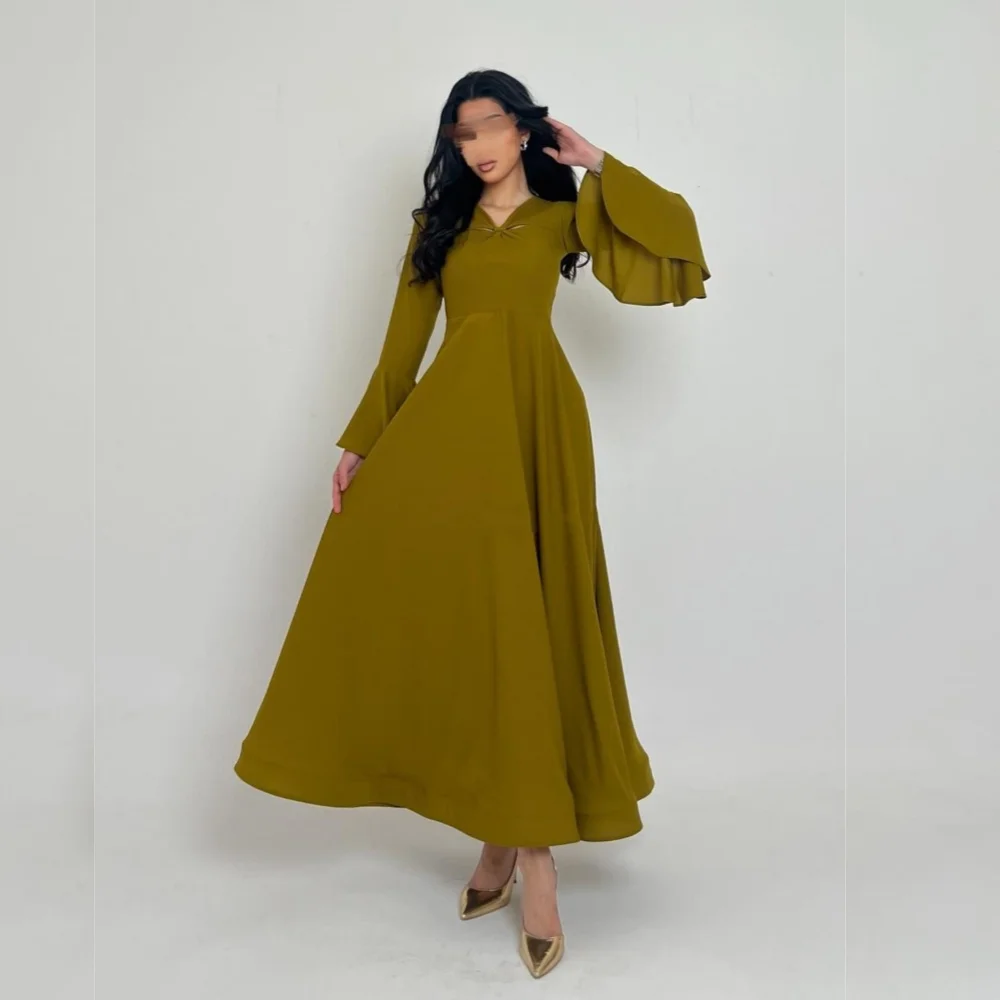 Customized Jersey Draped V-neck A-line Midi Dresses Bespoke Occasion Homecoming Party Gown Simple Elegant Prom Sizes Available
Customized Jersey Draped V-neck A-line Midi Dresses Bespoke Occasion Homecoming Party Gown Simple Elegant Prom Sizes Available