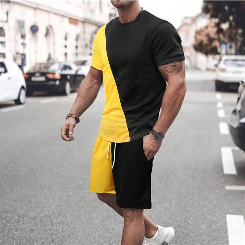 New Style Summer Quick-Drying O-Collar Streak 3D Print Set Classic Men's Sports Short Sleeve And Shorts 2-Piece Gym Fitness Sets
New Style Summer Quick-Drying O-Collar Streak 3D Print Set Classic Men's Sports Short Sleeve And Shorts 2-Piece Gym Fitness Sets