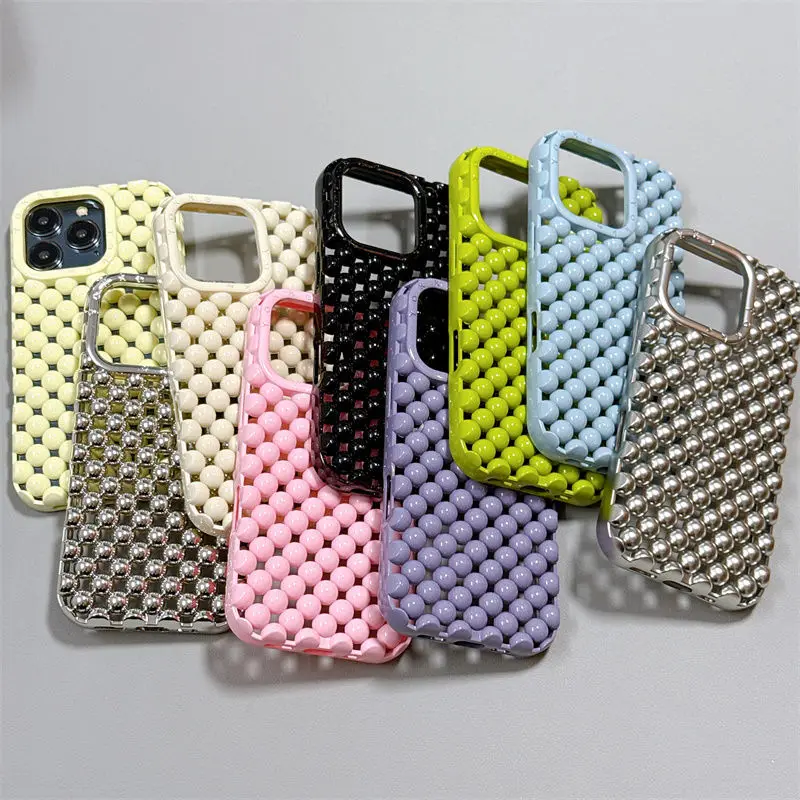 Phone Case For iPhone 16 15 14 13 Pro Max New Korean INS Candy Color Hollow 3D Beads Heat Dissipation Protective Cover
Phone Case For iPhone 16 15 14 13 Pro Max New Korean INS Candy Color Hollow 3D Beads Heat Dissipation Protective Cover