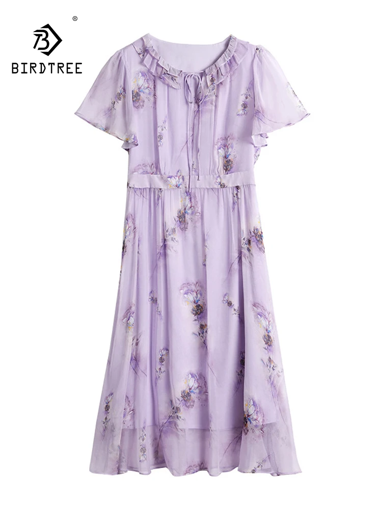 BirdTree, 100%Real Silk Elegant Dresses, Women Butterfly Sleeve O Neck Floral , French Vacation OL Dress, 2024 Summer D45712QC
BirdTree, 100%Real Silk Elegant Dresses, Women Butterfly Sleeve O Neck Floral , French Vacation OL Dress, 2024 Summer D45712QC