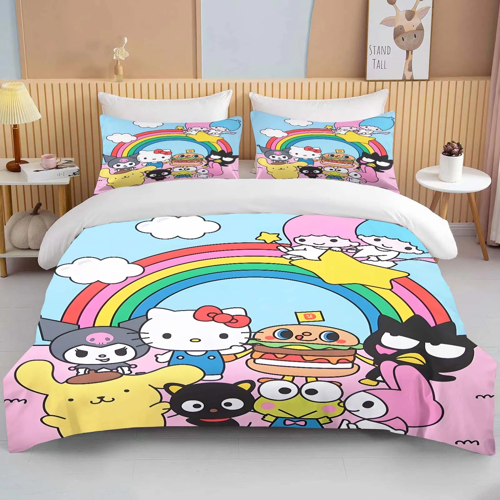 Kawaii Sanrio Love Club Printed Bedding Set Duvet Cover 1 Duvet Cover 2 Pillowcases Adult and Children Bedding Set Luxury Gift
Kawaii Sanrio Love Club Printed Bedding Set Duvet Cover 1 Duvet Cover 2 Pillowcases Adult and Children Bedding Set Luxury Gift