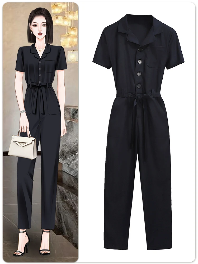 Костюм-двойка Ele Bla-Piece: женский летний деловой костюм с брюками на высокой талии, удобный крой, на пуговицах, для офиса и повседневной носки
Костюм-двойка Ele Bla-Piece: женский летний деловой костюм с брюками на высокой талии, удобный крой, на пуговицах, для офиса и повседневной носки