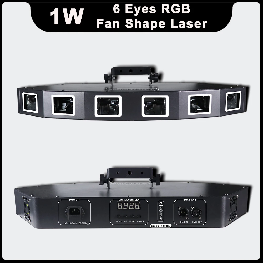 YUER 6 Eyes RGB Fan Shape Laser Stage Lighting Effect Projector DMX Music Sound For DJ Disco Party Bar Christmas Holiday Lamp
YUER 6 Eyes RGB Fan Shape Laser Stage Lighting Effect Projector DMX Music Sound For DJ Disco Party Bar Christmas Holiday Lamp