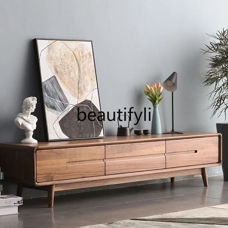 Nordic simple TV cabinet light luxury living room TV cabinet black walnut solid wood furniture
Nordic simple TV cabinet light luxury living room TV cabinet black walnut solid wood furniture