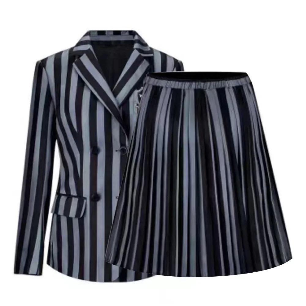 Movie Wednesday Cosplay Costume Adams Disguise Black Striped Kids Dress Outfits Halloween Carnival Party Suit for Girls Women
Movie Wednesday Cosplay Costume Adams Disguise Black Striped Kids Dress Outfits Halloween Carnival Party Suit for Girls Women