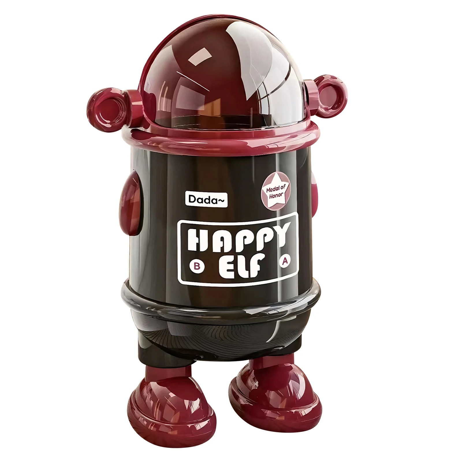 Robot Trash Can w/Lid Plastic Garbage Can for Home Office Dorm (Standing Red)
Robot Trash Can w/Lid Plastic Garbage Can for Home Office Dorm (Standing Red)