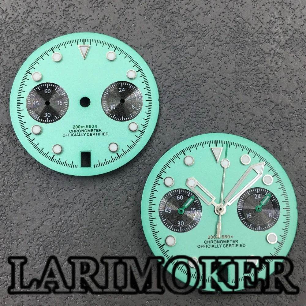 LARIMOKER 30MM watch accessories green dial with watch hands green luminous suitable for VK64 quartz movement
LARIMOKER 30MM watch accessories green dial with watch hands green luminous suitable for VK64 quartz movement