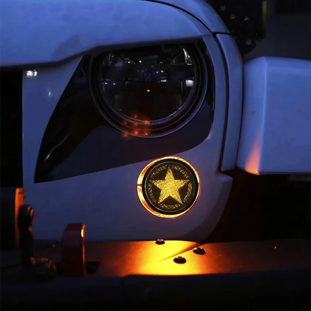 Lantsun J026-5 Front Face Grille Light Star Signal Lights Yellowlight for Jeep for Wrangler JK07-17, 1-pair ABS
Lantsun J026-5 Front Face Grille Light Star Signal Lights Yellowlight for Jeep for Wrangler JK07-17, 1-pair ABS
