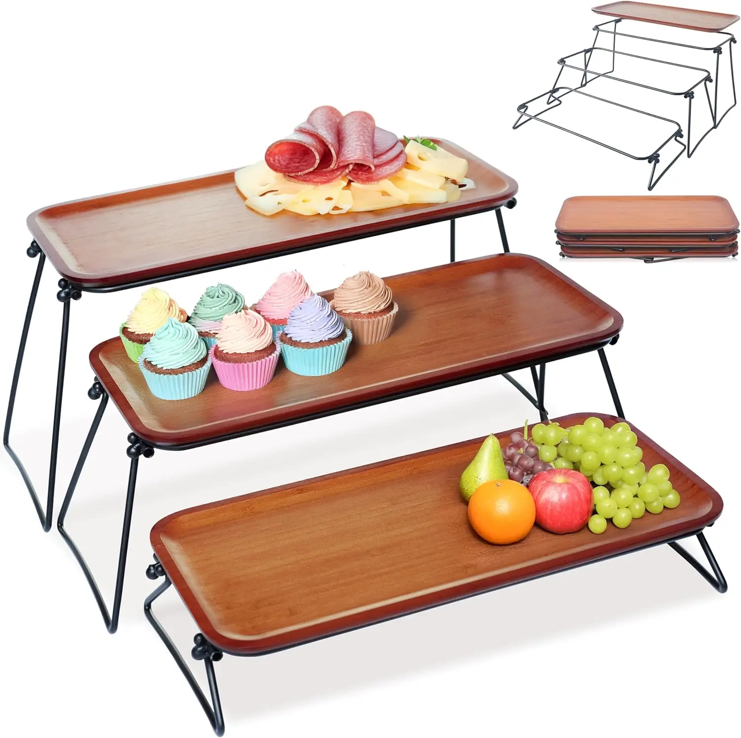3-Tier Bamboo Serving Tray Stand for Parties, Dessert Displays, and Buffet Organization
3-Tier Bamboo Serving Tray Stand for Parties, Dessert Displays, and Buffet Organization
