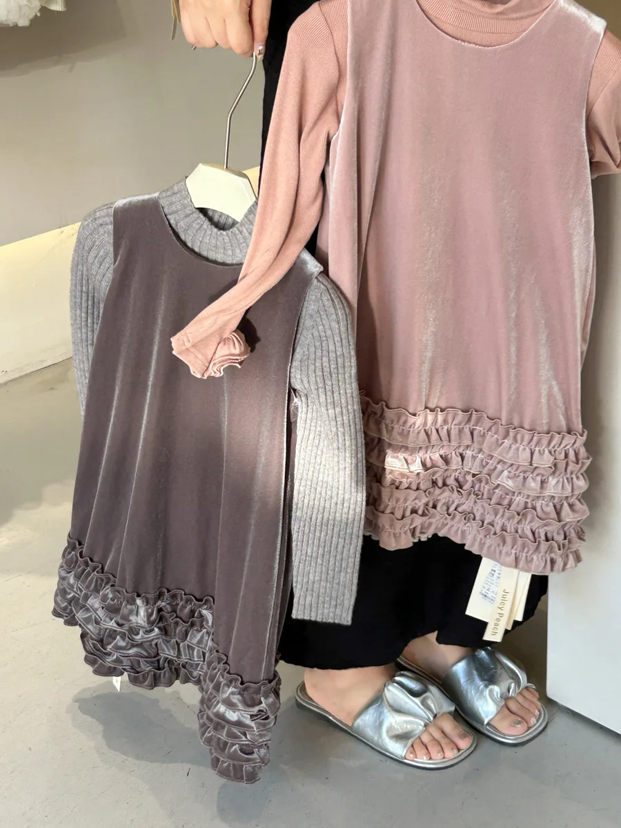 Little Girl Fall Velvet Dress Sleeveless Clothes Kid Size 2 3 4 5 6 7 8 9 10 Years Old Pink Gray Ruched Ruffles Children Dresses
Little Girl Fall Velvet Dress Sleeveless Clothes Kid Size 2 3 4 5 6 7 8 9 10 Years Old Pink Gray Ruched Ruffles Children Dresses
