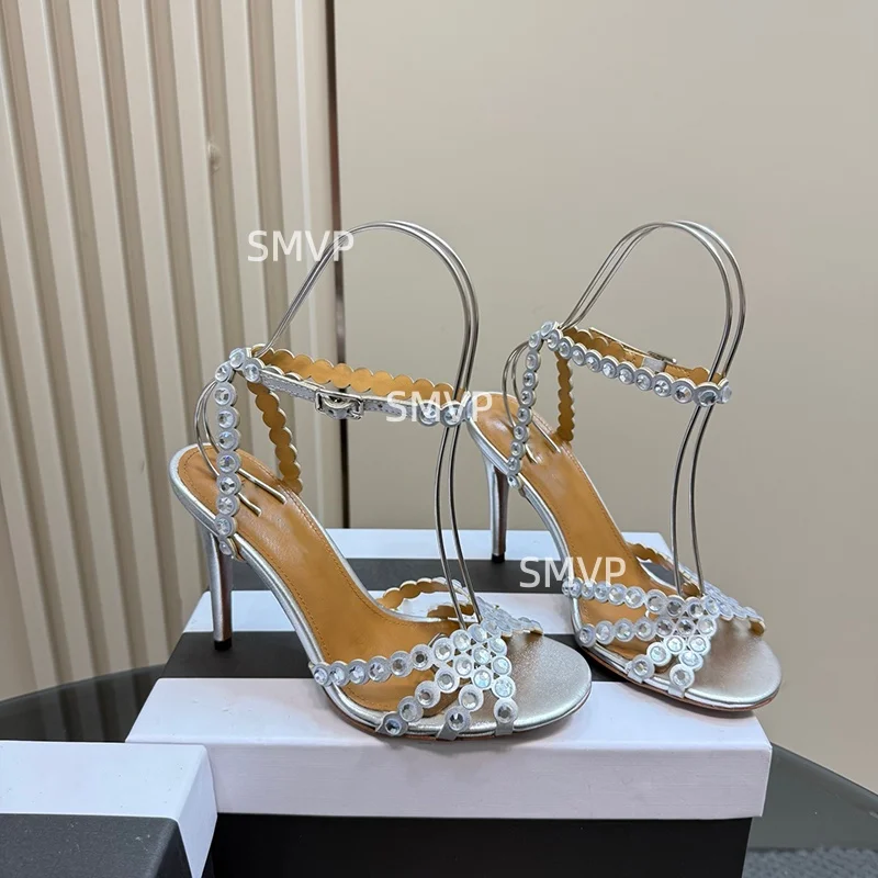Women Crystal Rhinestone High Heel Sandals 2026 Summer New Toe Ankle Strap Thin Heels Transparent Silver Party Wedding Shoes
Women Crystal Rhinestone High Heel Sandals 2026 Summer New Toe Ankle Strap Thin Heels Transparent Silver Party Wedding Shoes