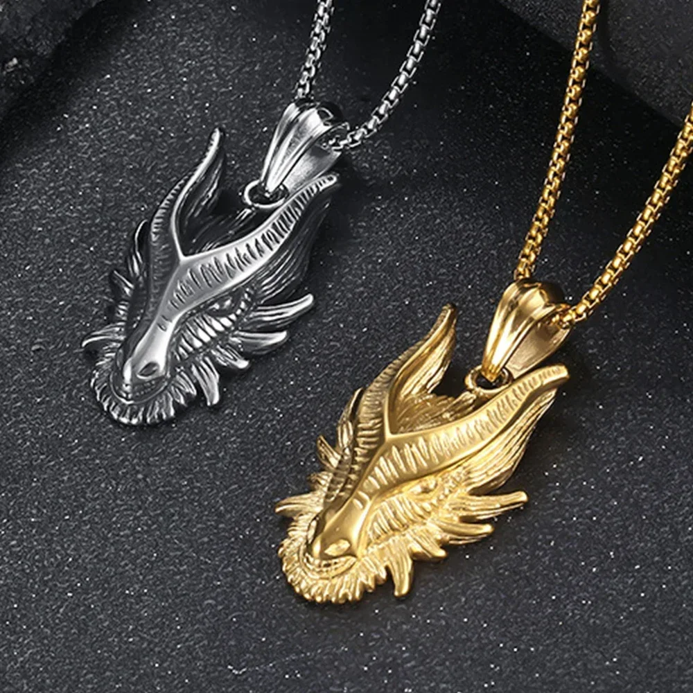 JHSL Gothic Men Statement Necklace Dragon Pendant Silver Gold Color Stainless Steel Fashion Jewelry for Male
JHSL Gothic Men Statement Necklace Dragon Pendant Silver Gold Color Stainless Steel Fashion Jewelry for Male