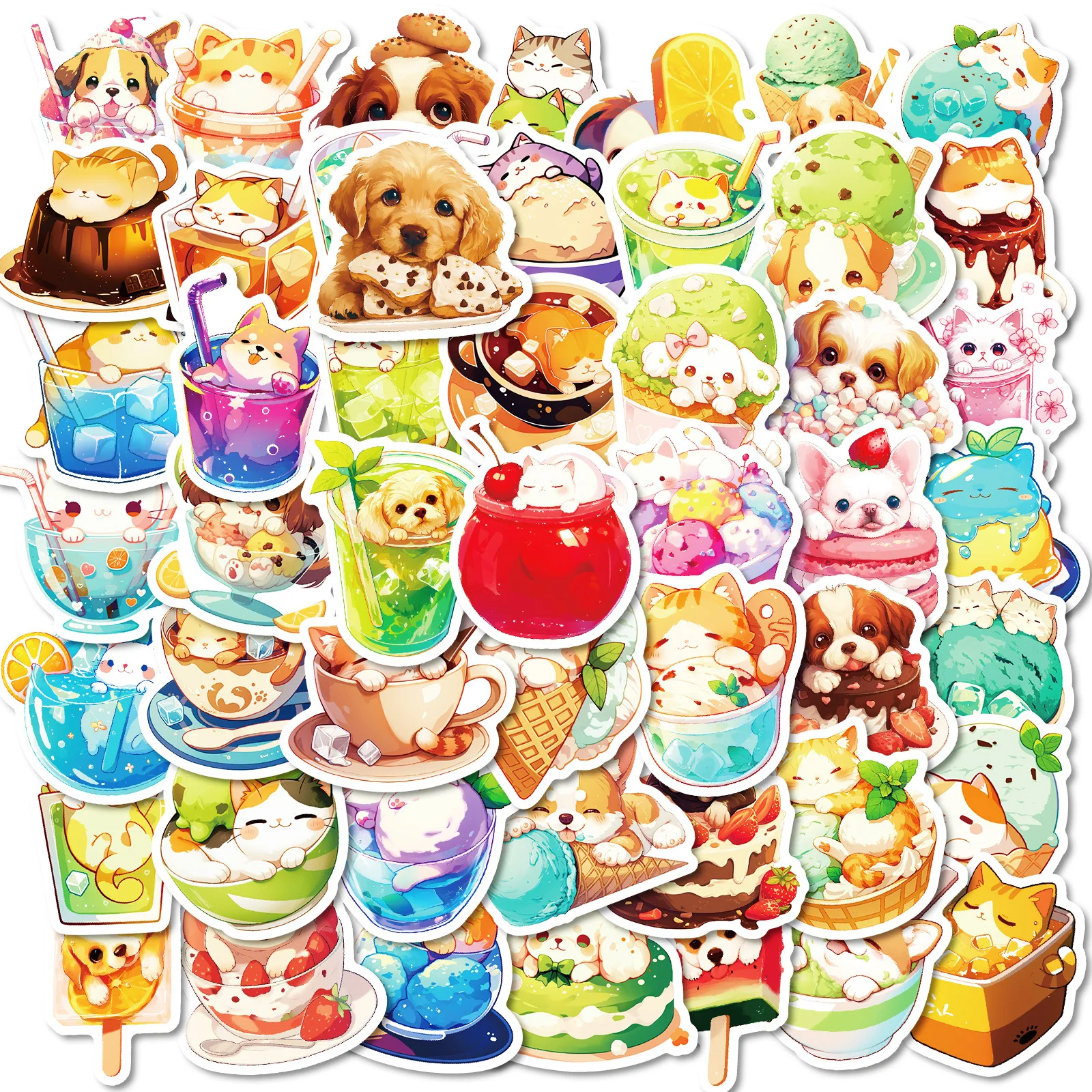 50Pcs Kawaii Food Animal Stickers Cute Dog Cat Dessert Vinyl Decals Waterproof Laptop Water Bottle Scrapbook Planner Kids Gift
50Pcs Kawaii Food Animal Stickers Cute Dog Cat Dessert Vinyl Decals Waterproof Laptop Water Bottle Scrapbook Planner Kids Gift
