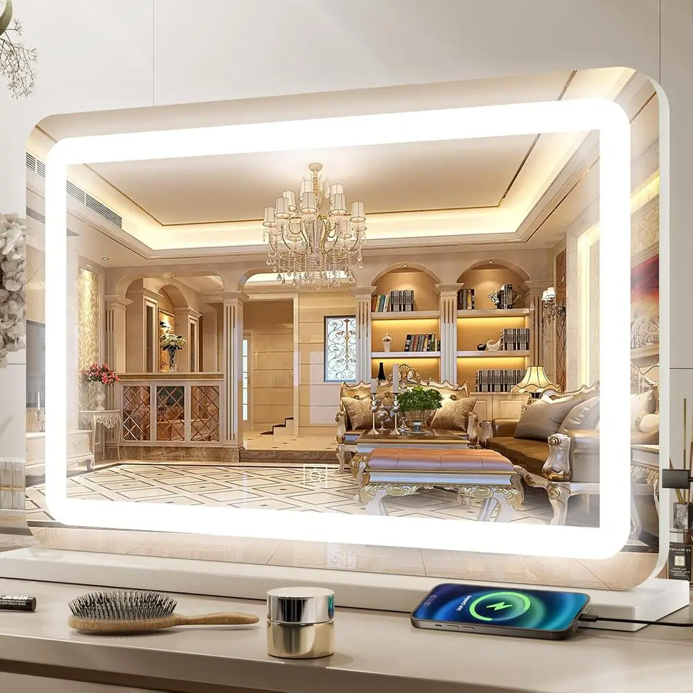 Large Vanity Mirror with Lights 32"x22", Lighted Makeup Mirror, Wall-mounted Mirror, Touch Sensor, 3-Color Lighting, 5X Magniica
Large Vanity Mirror with Lights 32"x22", Lighted Makeup Mirror, Wall-mounted Mirror, Touch Sensor, 3-Color Lighting, 5X Magniica