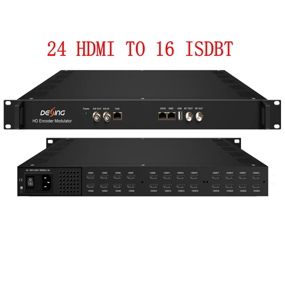 24 Channel HDMI to RF HDMI Modulator ASI IP to RF 16 carrier ISDBT DVB-T ATSC DVB-C Hotel Cable System HD Encoder Modulator
24 Channel HDMI to RF HDMI Modulator ASI IP to RF 16 carrier ISDBT DVB-T ATSC DVB-C Hotel Cable System HD Encoder Modulator