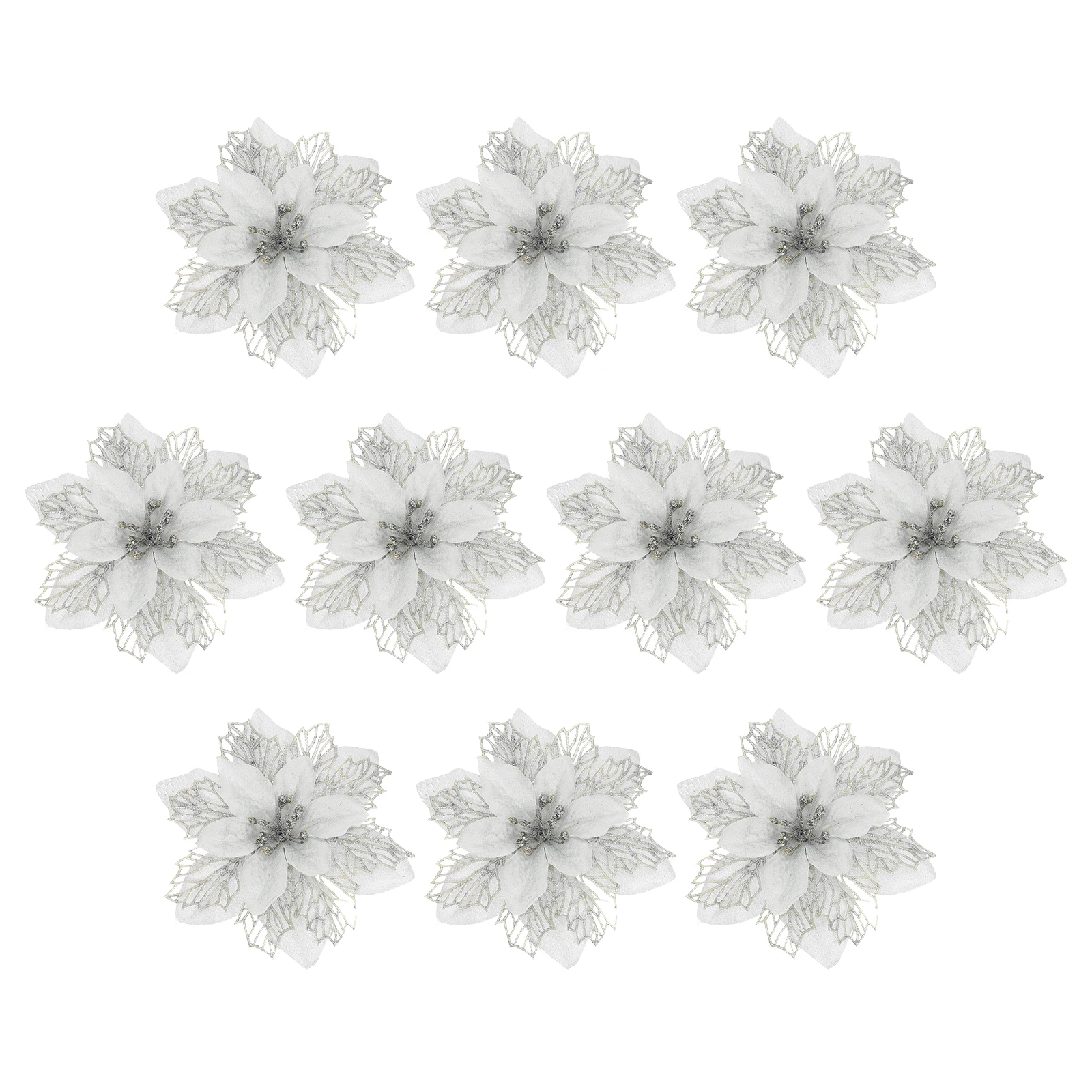 10 Pcs Artificial Christmas Flowers Plastic Cloth Decorative Xmas Tree Ornament Party Supplies Silver Wedding New Year
10 Pcs Artificial Christmas Flowers Plastic Cloth Decorative Xmas Tree Ornament Party Supplies Silver Wedding New Year
