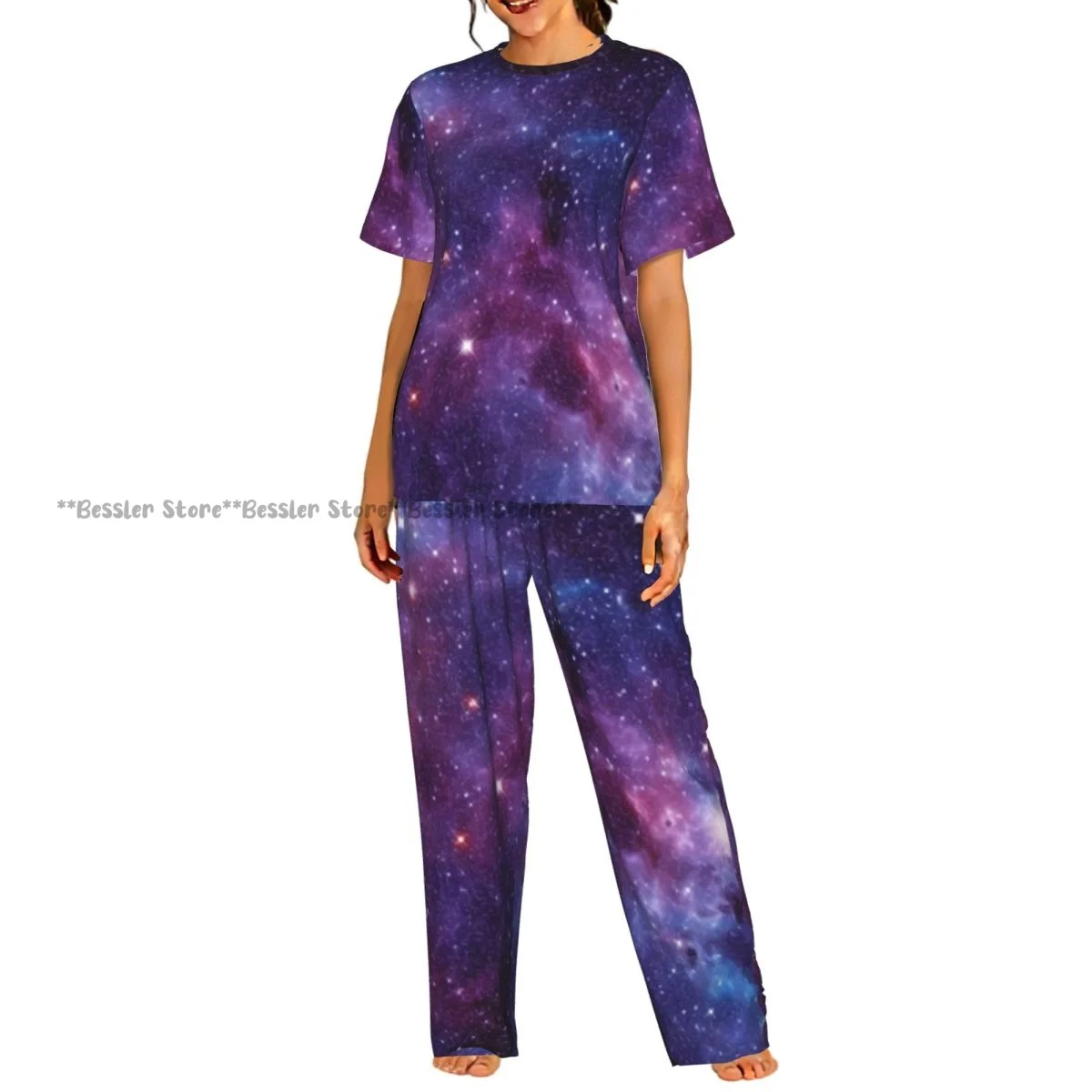 Abstract Space Stars Background Pajamas Set Short-sleeved Women Home Clothing
Abstract Space Stars Background Pajamas Set Short-sleeved Women Home Clothing