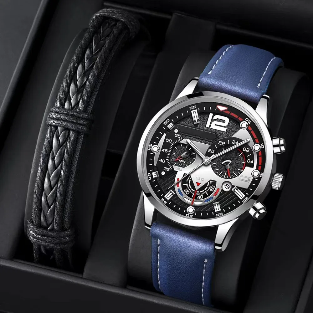 2 шт. комплект, модные мужские часы с календарем, роскошные мужские деловые повседневные коричневые кожаные кварцевые часы, мужские наручные часы-браслет (подарочная коробка)
2 шт. комплект, модные мужские часы с календарем, роскошные мужские деловые повседневные коричневые кожаные кварцевые часы, мужские наручные часы-браслет (подарочная коробка)