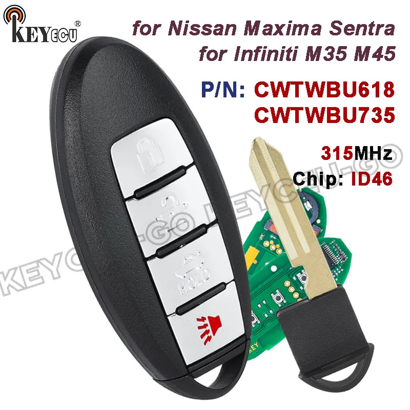 KEYECU 315 МГц ID46 OEM чип FCC ID: CWTWBU735 CWTWBU618 для Nissan Maxima Sentra для Infiniti M35 M45 2006-2012 дистанционный брелок
KEYECU 315 МГц ID46 OEM чип FCC ID: CWTWBU735 CWTWBU618 для Nissan Maxima Sentra для Infiniti M35 M45 2006-2012 дистанционный брелок