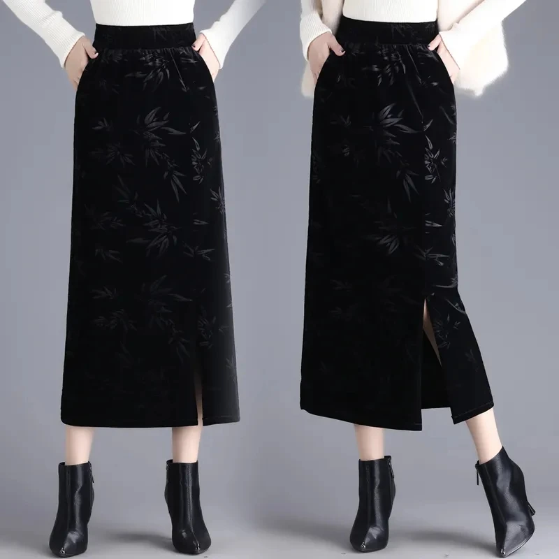 2024 New Spring Autumn Elegant Golden Velvet Skirt, For Women Clothing ,Winter Korean High Waisted Slim A-line Slit Wrap Skirts
2024 New Spring Autumn Elegant Golden Velvet Skirt, For Women Clothing ,Winter Korean High Waisted Slim A-line Slit Wrap Skirts