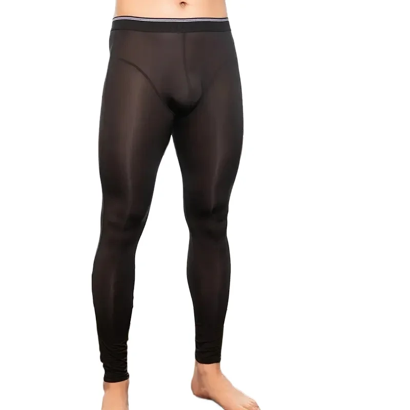 Sexy Mens Black Ultra-thin Transparent Leggings Ice Silk Long Johns Lounge Tight Pants Slim Underwears Men's Sleepwear Bottoms
Sexy Mens Black Ultra-thin Transparent Leggings Ice Silk Long Johns Lounge Tight Pants Slim Underwears Men's Sleepwear Bottoms