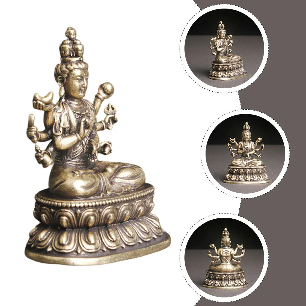 Retro Brass Thousand Hand Guanyin Buddha Statue Desktop Decoration Creative Golden Brass Buddha Decor Temple Home Office
Retro Brass Thousand Hand Guanyin Buddha Statue Desktop Decoration Creative Golden Brass Buddha Decor Temple Home Office