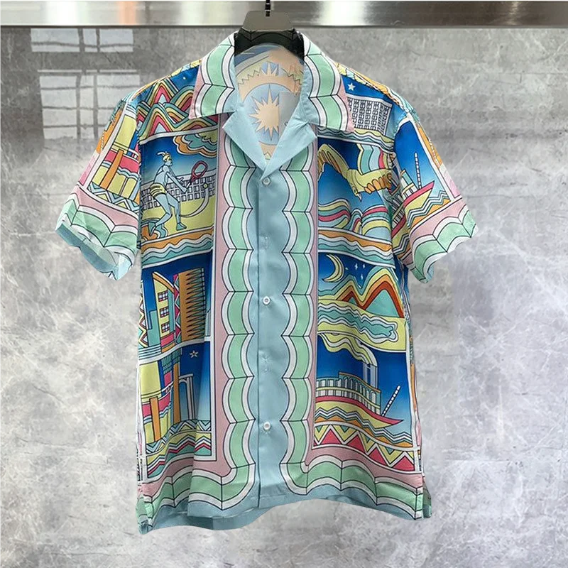 Summer Color Contrast Pattern Print Beach Shirt Hip Hop Harajuku Casual Tropical Holiday Shirt Men Hawaiian Shirt Streetwear
Summer Color Contrast Pattern Print Beach Shirt Hip Hop Harajuku Casual Tropical Holiday Shirt Men Hawaiian Shirt Streetwear
