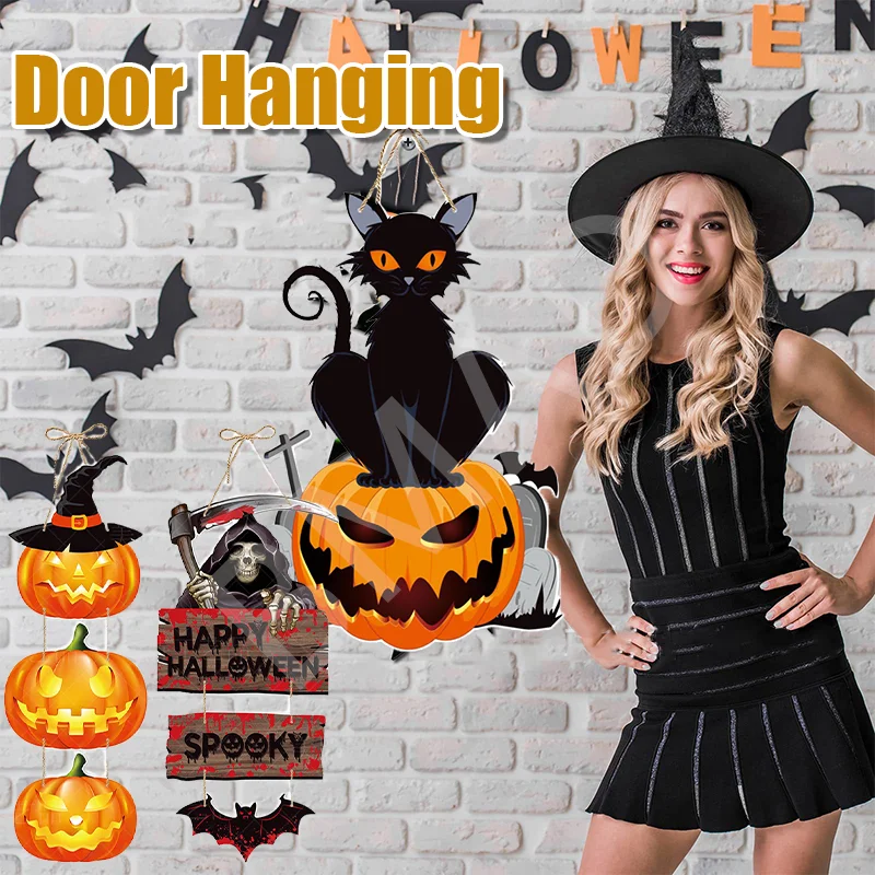 Halloween Ghost Face Pumpkin Door Hanging Bat Witch Hat Sign Pendant Ghost Festival Party Scene Decor
Halloween Ghost Face Pumpkin Door Hanging Bat Witch Hat Sign Pendant Ghost Festival Party Scene Decor