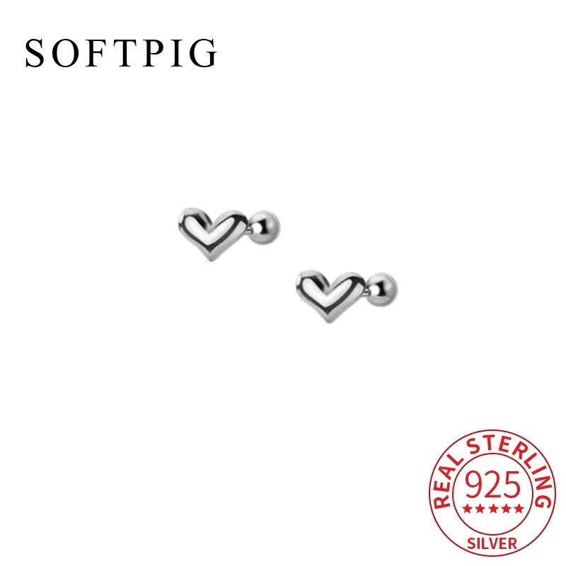 SOFTPIG Real 925 Sterling Silver Heart Bead Screw Mini Stud Earrings for Women Party Cute Fine Jewelry Minimalist Accessories
SOFTPIG Real 925 Sterling Silver Heart Bead Screw Mini Stud Earrings for Women Party Cute Fine Jewelry Minimalist Accessories