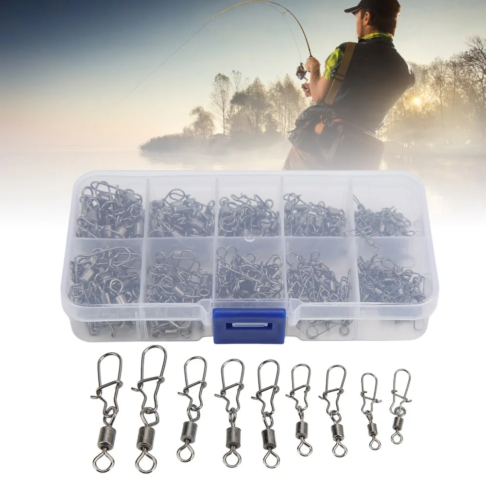 210PCS Stainless Steel Fishing Swivels Set Copper 2# 4# 5# 6# 8# Fishing Swivels Lightweight Fishing Line Connector
210PCS Stainless Steel Fishing Swivels Set Copper 2# 4# 5# 6# 8# Fishing Swivels Lightweight Fishing Line Connector