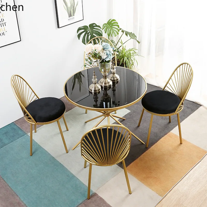 HYS Chair Set for Dessert and Milk Tea Shop, Simple Balcony Studio Leisure Metal Marble Round Table
HYS Chair Set for Dessert and Milk Tea Shop, Simple Balcony Studio Leisure Metal Marble Round Table