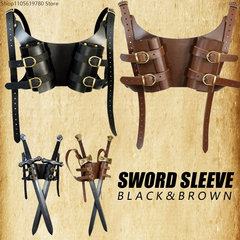 Vintage Medieval Scabbard Knight Sword Holster Double Strap Sword Back Holder Black Bag Holster Warrior Armor Costume Cosplay
Vintage Medieval Scabbard Knight Sword Holster Double Strap Sword Back Holder Black Bag Holster Warrior Armor Costume Cosplay