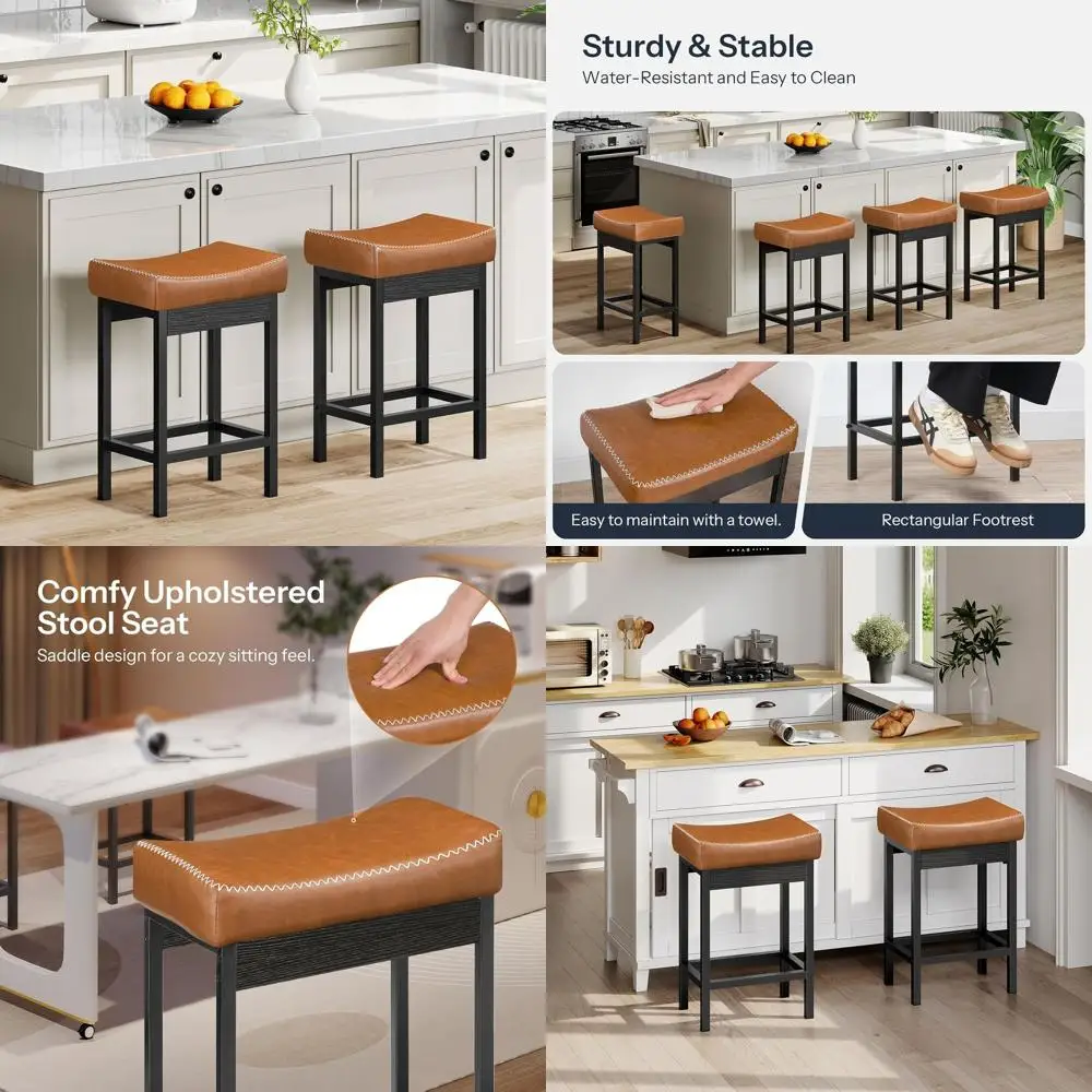 Пара барных стульев со столешницей и сиденьем из искусственной кожи 3,1, коричневый и черный, набор кухонных барных стульев
Пара барных стульев со столешницей и сиденьем из искусственной кожи 3,1, коричневый и черный, набор кухонных барных стульев