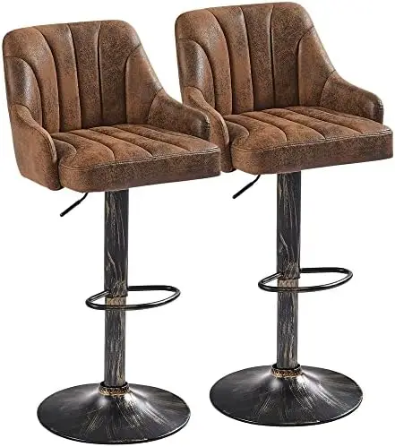 Bar Stools Set of 2, Adjustable Bar Stools Counter Height Barstools with Back and Arm, Swivel Bar Chair Stools for Kitchen Count
Bar Stools Set of 2, Adjustable Bar Stools Counter Height Barstools with Back and Arm, Swivel Bar Chair Stools for Kitchen Count