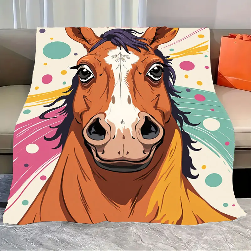 1pc Flannel Blanket Vibrant Horse Art Blanket - Colorful Pop Style for Cozy Living Room Decor
1pc Flannel Blanket Vibrant Horse Art Blanket - Colorful Pop Style for Cozy Living Room Decor