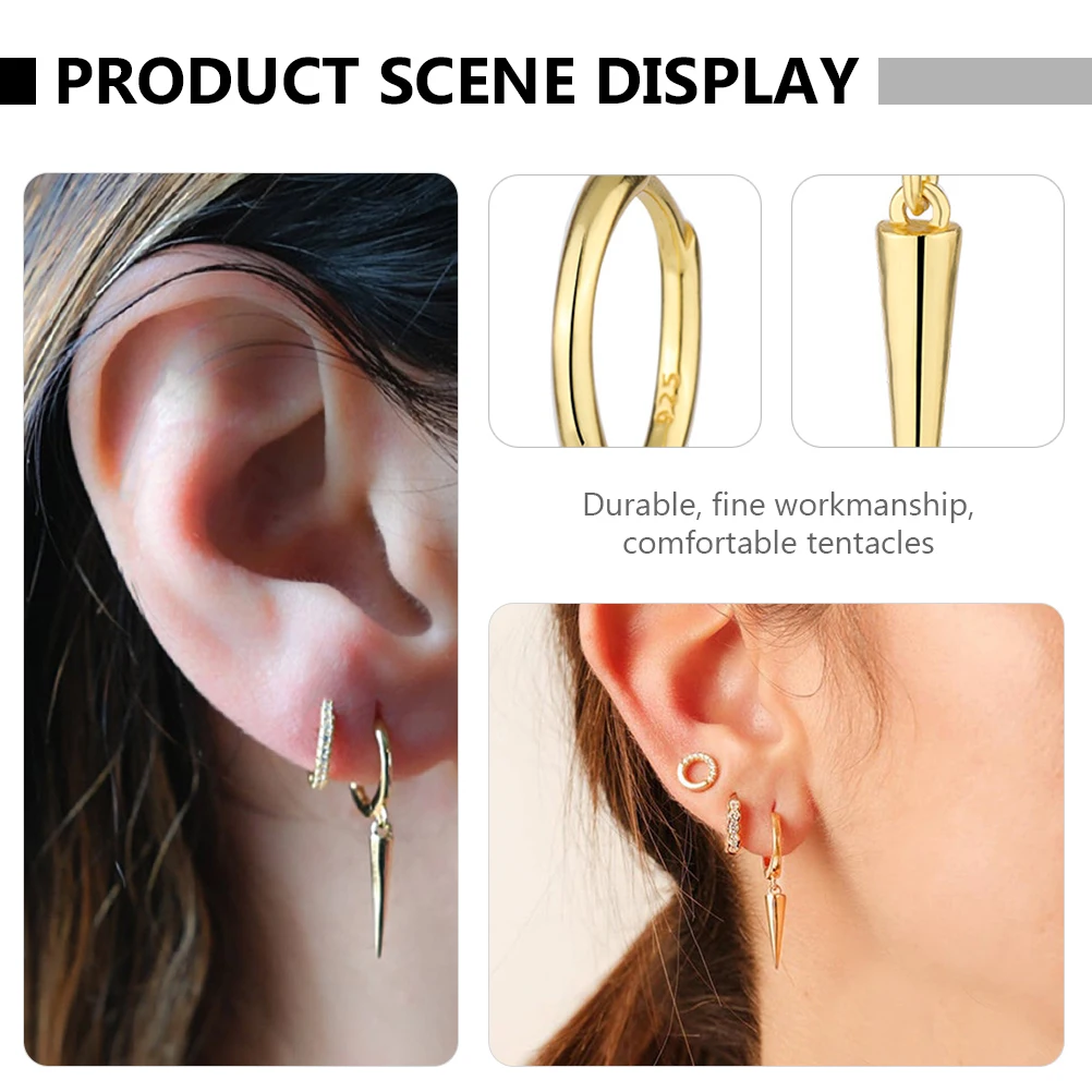 Cone Shape Sterling Silver Earrings Triangle Geometric Ear Shiny Elegant Office Dress Jewelry
Cone Shape Sterling Silver Earrings Triangle Geometric Ear Shiny Elegant Office Dress Jewelry