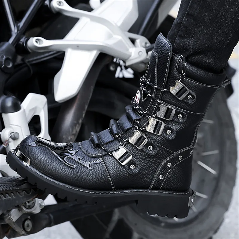 Motorcycle Boots Four Season New Men's Outdoor Fashion Plus Size High Top Cycling Shoes Comfort Anti-collision Protective Boots
Motorcycle Boots Four Season New Men's Outdoor Fashion Plus Size High Top Cycling Shoes Comfort Anti-collision Protective Boots