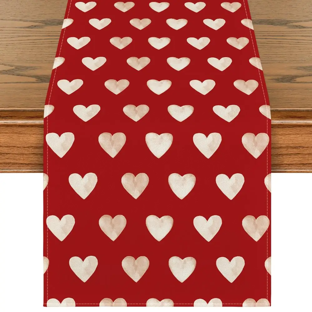 Red Love Heart Valentine's Day Table Runner, Seasonal Anniversary Kitchen Dining Table Decoration for Indoor Home Party
Red Love Heart Valentine's Day Table Runner, Seasonal Anniversary Kitchen Dining Table Decoration for Indoor Home Party