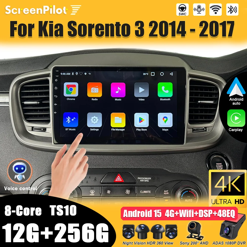 Car Radio For Kia Sorento 3 2014 - 2017 2 din Multimedia Video Player Carplay Touch Screen RDS 8 Core 5G Mirror Link Wifi RDS
Car Radio For Kia Sorento 3 2014 - 2017 2 din Multimedia Video Player Carplay Touch Screen RDS 8 Core 5G Mirror Link Wifi RDS